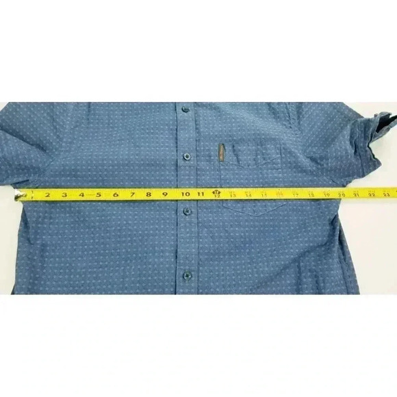 Ben Sherman Size Large Men Blue Pattern Pocket Logo Tag Short Sleeve Button Down - Picture 3 of 13